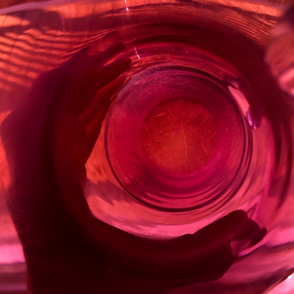 Vtg Hand Blown Amethyst Glass Pitcher - Picture 13 of 16